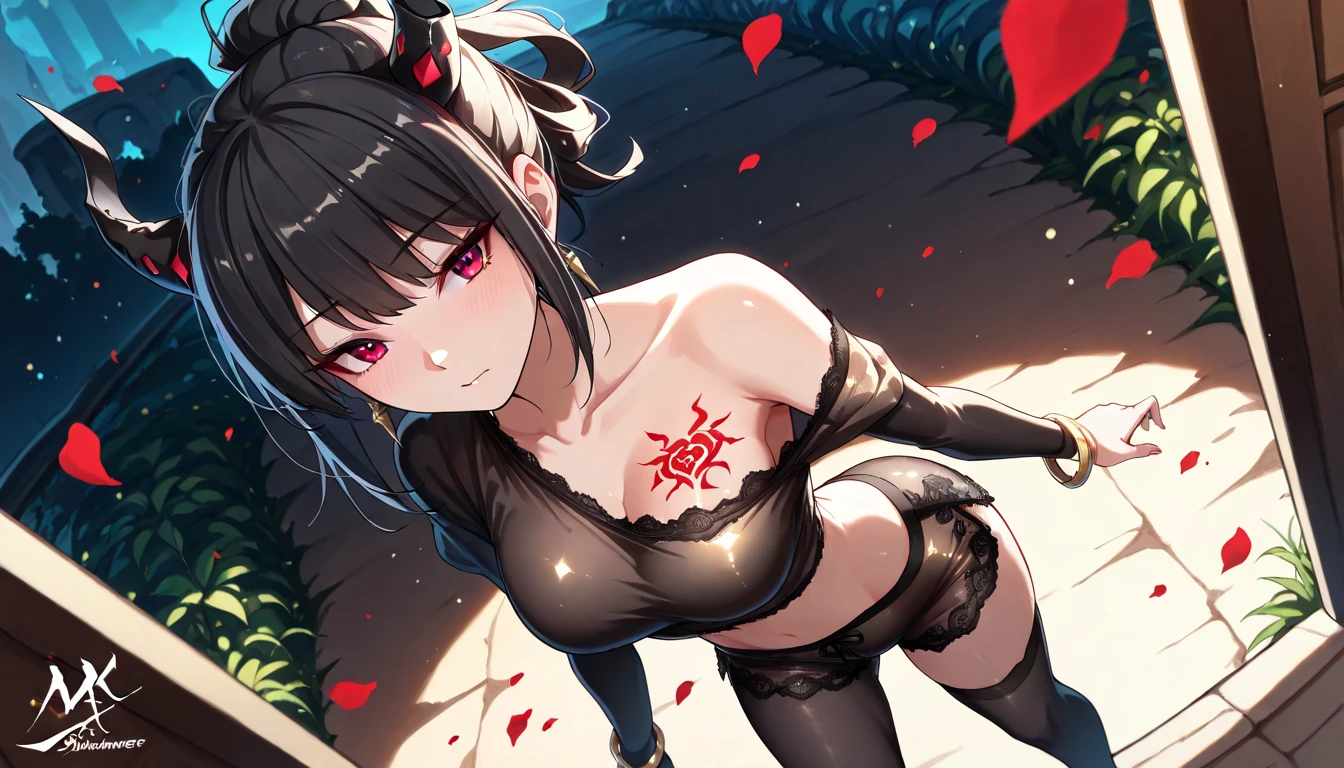 yor briar, anime style beutiful woman, 1girl, happy, sexy pause,(with sparkling eyes and a contagious smile:0.9),red face, closed mouth, beautiful detailed eyes, super detailed skin, backlighting, bare shoulders, black background, black dress, black gloves, black hair, breasts, dress, earrings, fingerless gloves, floating hair, floral print, flower, gloves, gold earrings, gold hairband, hair flower, hair ornament, hairband, holding, holding weapon, jewelry, large breasts, long hair, looking at viewer, off-shoulder dress, off shoulder,red eyes, short hair with long locks, sidelocks, solo, spikes, thighs, two-sided dress, two-sided fabric, weapon, fighting stance , face, close up, from above, highest quality, looking at viewer,high resolution.