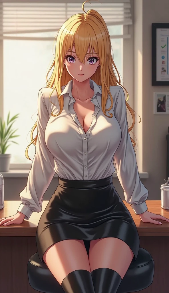 (tmasterpiece,A high resolution,best qualtiy:1.2),8K,highly detailed,复杂,rich colourful,vibrant image,Clear focus,cinematic ligh) blond hairbl,long whitr hair,Green eyes,body builder (Wear black business attire,black_Collared shirt cropped jacket,tiese,tiese,Black frilled skirt,a garter belt,Leather belt) (Large, Perfect round breasts,Hourglass body,Big breasts Thin waist,Very thin waist, photograph realistic,(hyper realisitc:1)big breasts beautiful, tmasterpiece,Best quality at best,extremelydetailedface,s the perfect face,beauitful face,Perfect lighting,Detailed eye makeup,Details of the face,Nice detail eyes,pretty hand,perfect hand,glowing light eyes(realistic pupil,Realistic iris:1)Heavy eye makeup,(empty Casino)(Posing dynamically)pantiess