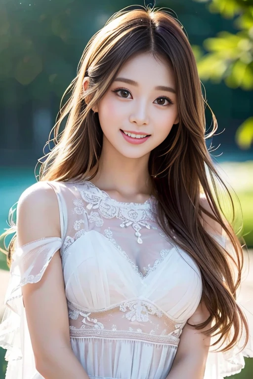 shy smile、nighttime、Live shooting、(((The ultimate beauty portrait)))、((Glowing skin))、1 woman、Beautiful 14 year old girl in Prague、Looks brilliant、((Bright, shiny blonde hair))、(rift)、(See-through lace evening dress with open front.:1.5)、(Underwear set top and bottom)、((Big blue eyes that sparkled like gems.))、The eyes are very big.、Shiny skin、(My hair is really long and straight.)、(Soft and smooth ponytail)、eyeliner、Smooth and beautiful、blonde between eyeasterpiece、最High quality、Awesome details、film light、complicated details、high resolution、very detailed))、Detailed background、8 Kush、Digital single-lens reflection、soft light、High quality、Film texture、Fujifilm XT3 、Shallow depth of field、natural light、look up、rich chest、Cheek highlighter、