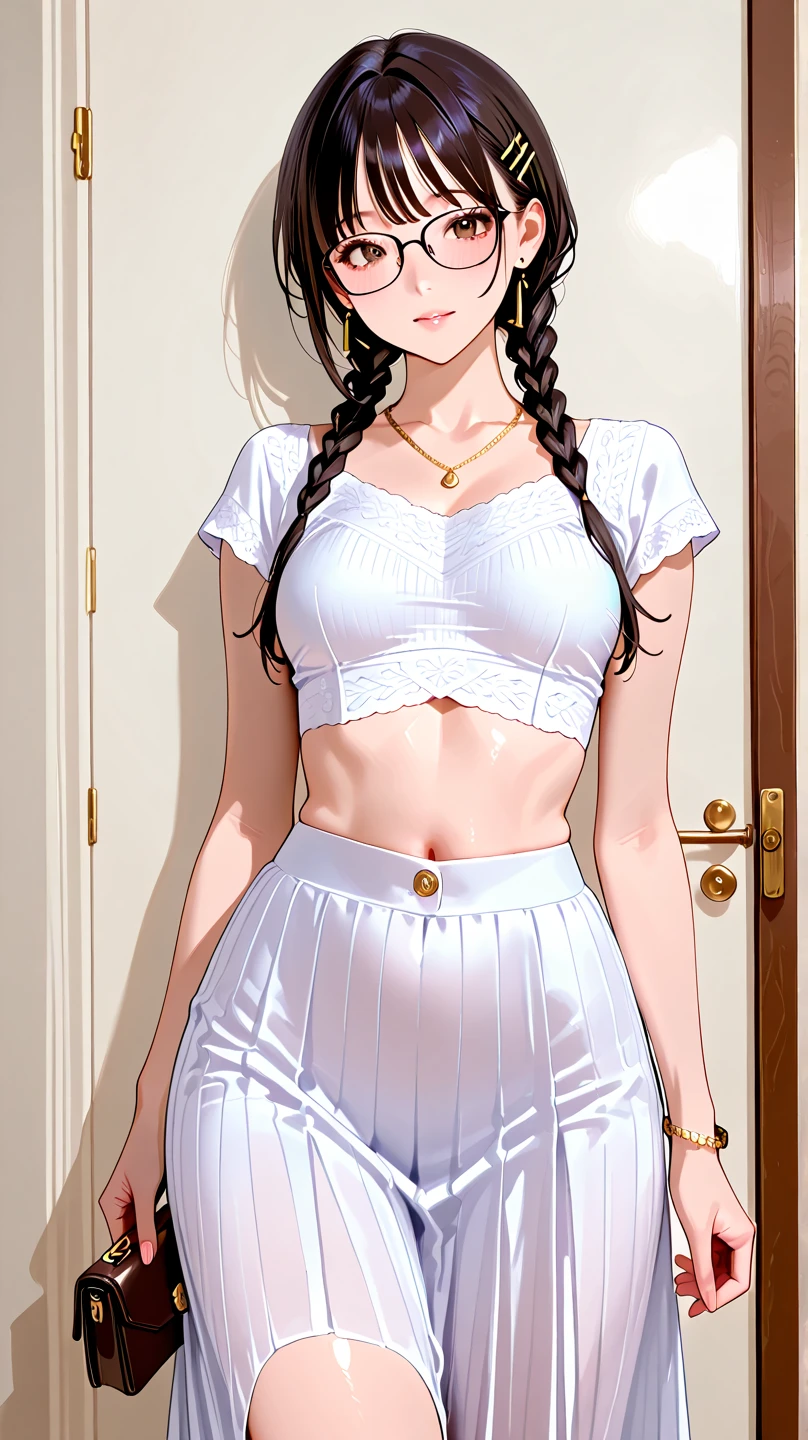 Tabletop, Highest quality, High resolution, sv1, Sailor Warrior Uniforms, White Skirt, Pink lace panties visible through a mini skirt、Bikini Panties、Pink Pantiesー, View from under the blue flag、Elbow hand pockets, land, Faltenrock, Fold a mini skirt, Pink Panties、Beautiful camel toe lace panties、sword, choker, White gloves, jewelry, Starry Sky, Innocent pose, Easy-going smile, Portraiture, floating, world, whole body