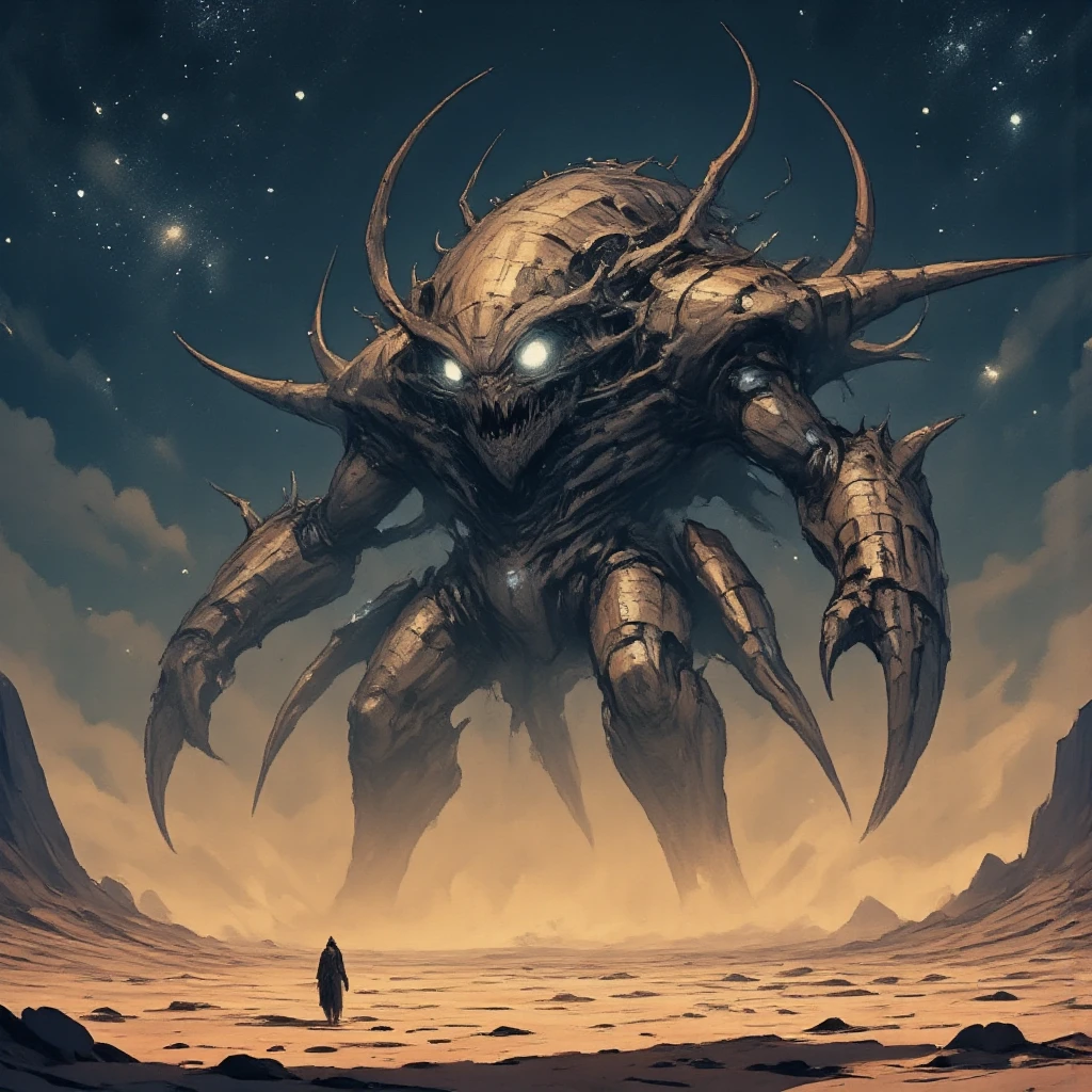 Create a cosmic horror creature based on a galaxy
