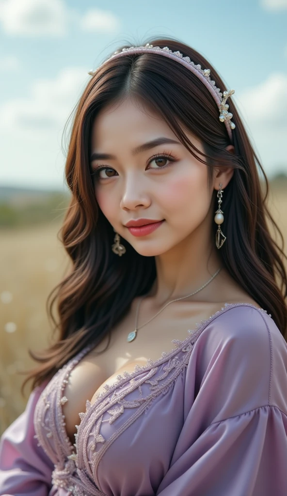 Ultra-thin face:1.3, (Very big eyes:1.5)、 (Swollen eyes:1.5), masterpiece、8K, {Highest quality}, {{masterpiece}}, {Very delicate and beautiful}, Excellent light and shadow, Highly detailed wallpaper, Clear, bright sunlight, whole body: 1 Girl, , blush、茶colorのショートボブヘア, Strong sunlight, (Business Fashion:1.5), Delicate hair, B cup breasts, Shiny skin, Realistic human skin texture, Wrinkles on the skin., Broad shoulders,window, ((A strong light shines on your face)), color々Strike a Pose:1.5, necklace、ring、earrings、Toothless smile:1,5, A park with cherry blossoms in full bloom、whole body