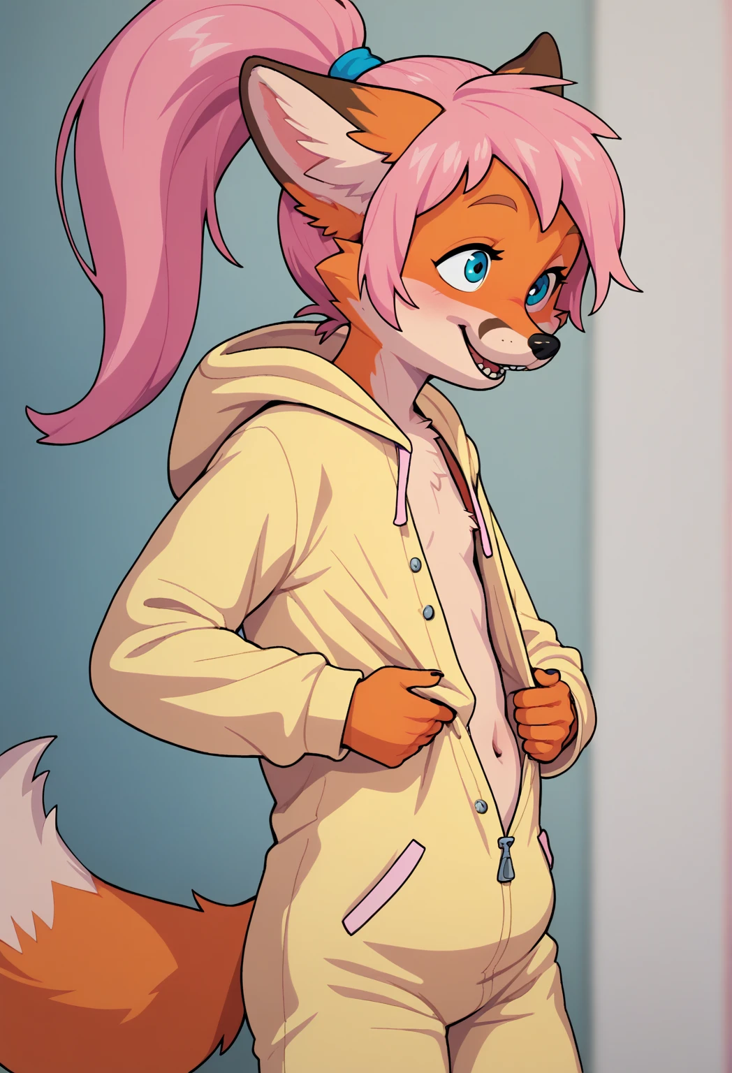 score_9, score_8_up, score_7_up, solo, male focus, 1boy, furry, furry male, bottomless, penis, traditional media, what, testicles, hood, green eyes, navel, pink hoodie, standing, flaccid, white background, cropped hoodie, hoodie, looking at viewer, long sleeves, feet out of frame, painting (medium), by difetra