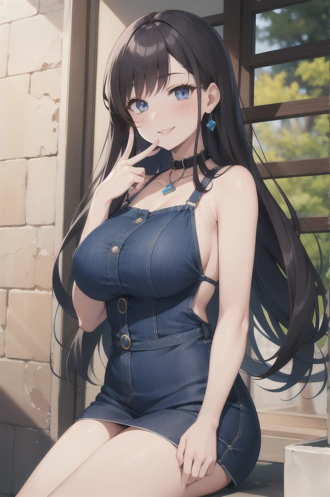 ((Best Quality, 8K, Masterpiece: 1.3))(ultra-detailed), 1girl, shiny skin, sharp, Perfect Body Beauty, realistic shaded perfect body,dynamic pose, "(overalls , naked :1.2)" ,big breasts