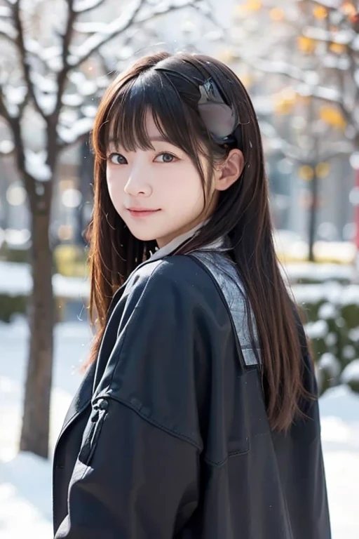 ikuta_erika, japanese, 1girl, coat, hood, jacket, ((duffle coat)), down jacket, lips, lipstick, plaid, plaid_skirt, realistic, skirt, solo, standing, best quality, photorealistic, masterpiece, 8k, high res, solo, (((woman))), (medium breast), ((looking at the viewer)), (looking at the camera), (short hair), (professional lighting, bokeh),top angle view, extremely detailed face, fashionable and trendy atmosphere, japan, street, park, river, pool, fourtain, sakura, sakura blossom, ((daytime)), (portrait:0.6), seductive smile, gorgeous, floating hair, (light particles, lens flare, glowing particles:0.6), (dynamic pose:1.2), soft lighting, brown hair, full body, square face, mature face, smile, teeth, camera, obvious mole_under_eye, skin blemishes, cheekbone, teeth <lora:IkutaE:1>