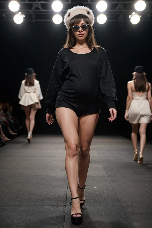 masterpiece,Curvy girl,best quality,[Modal|Viscose],[tracksuit|bodysuit],Catwalk,Dolce and gabbana,Intricate patterns,, (cinematic look:1.4), soothing tones, insane details, intricate details, hyperdetailed, low contrast, soft cinematic light, dim colors, exposure blend, hdr, faded, slate gray atmosphere