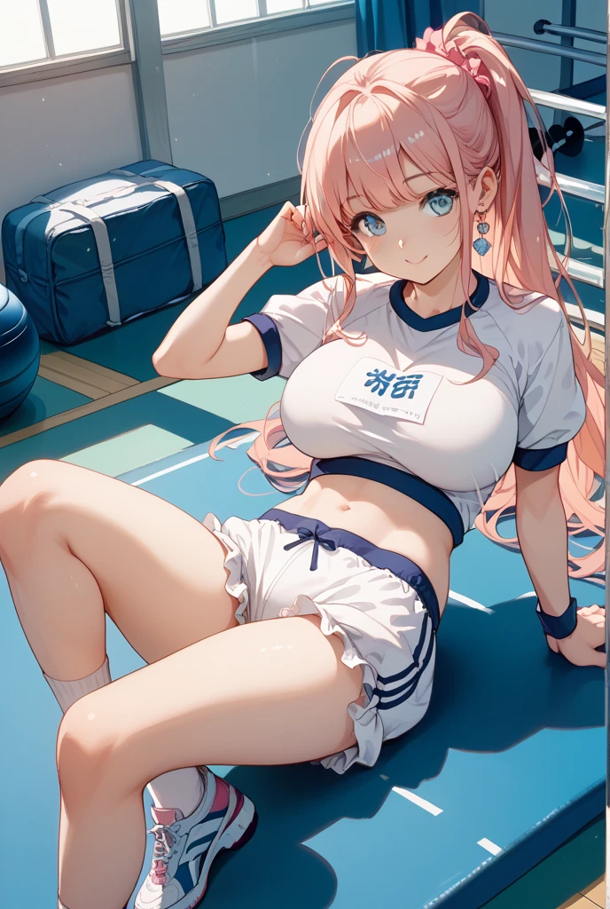 ((spread their legs:1.4)), ((Woman in yellow sports cap:1.4)), ((red colour、Blue and white sports one-piece swimsuit:1.2)), ((best qualtiy,8K,tmasterpiece:1.3)), sensual female, 1 girlirl, The large: 1.3, (Strong abs, Slim body: 1.1), swimmingpool, Super slim face, Elongated lips, spread their legs, Free movement of hands,,huge tit,Completely expose the chest,Exposure of the reproductive organs,Pee,black lence stockings,A pink-haired,Bound by a rope,Realistic details。The chest groove is deep。White heels,Cross your hands at the waist。