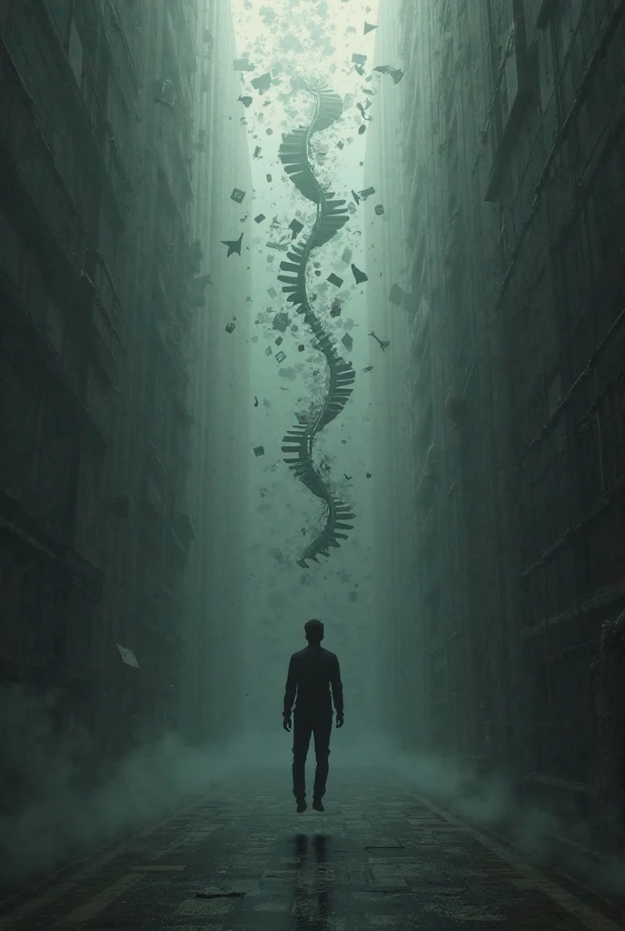 a man standing inside of an abandoned damaged old room with a bunch of demonic Cthulhu tentacles growing out of ceiling and wall, cobwebs, dirt, dust, Cthulhu, horror, masterpiece illustration in vector-art style, kinetic art, volumetric light, (retro 80-s decorated room interior style:1.2), late morning