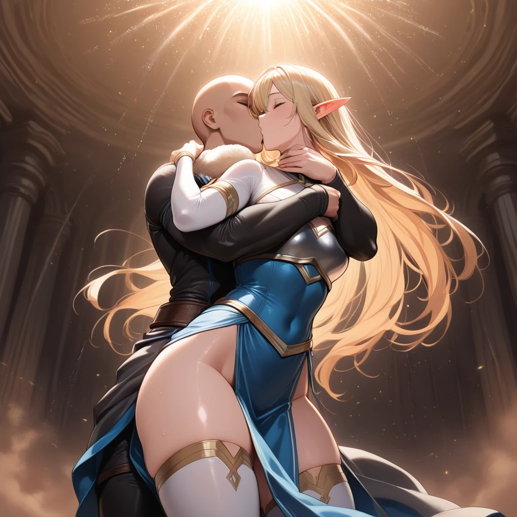 Masterpiece, stunning realistic, best quality, Sharpness, 2 girls, lying on top of each other, kissing on water, large breasts,, tongue kiss, closed eyes,full body (2girls, Zelda), short tight dress, sleeveless, outdoors, cityscape,road, heavy rain,storm, dusk,dawn, twilight,sunset, full body, soaking wet, sensual body, closed eyes, (silhouette:1.2), wet ground, full scale portrait, total body