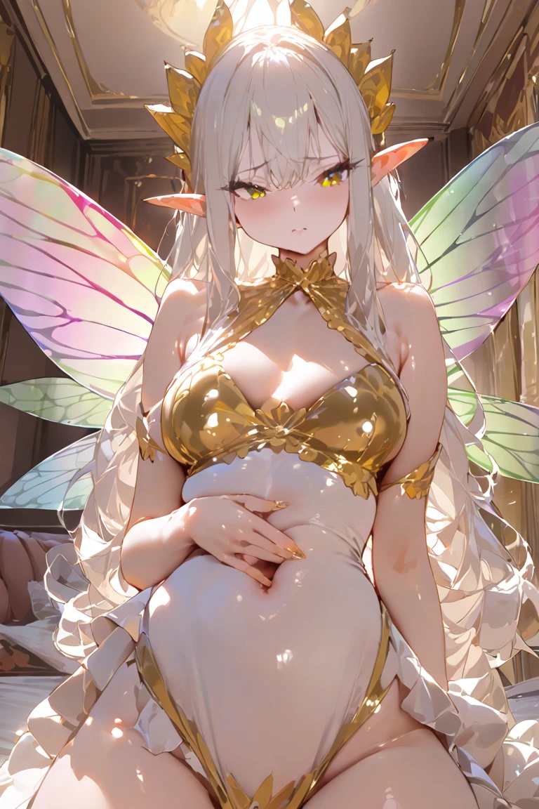 ((best quality)), ((masterpiece)), (detailed), 1girl, off-shoulder sweater, a fairy, various different types of insect wings, NSFW,tight space, Covered with tentacles, encoiled by tentacles, Tentacles around the body, many tentacles, captured by tentacles, bound by tentacles, trapped by tentacles, Fine details,Tentacled,Tied with tentacles, drooling,Crying,horrified expression, Detailed body,Full limbs,NSFW, being pulled into a flower, wild environment, jungle, terrifying floral environment, horrific nature, predatory flora, fairy catcher, fairy trapper, fairy catcher plant, fairy trapper plant
