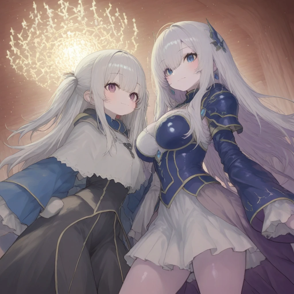 White-haired and purple-eyed royal sister