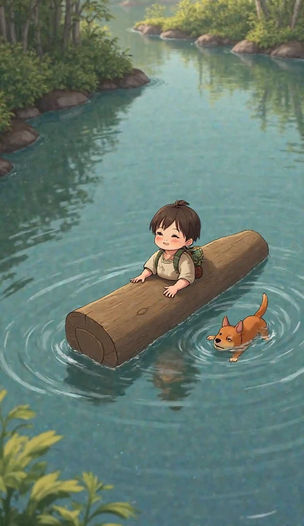 A seven-year-old boy、Short black hair、Tentative pokes、The snake squirms、tussock、hides、Huge and long、White Snake、No bites
