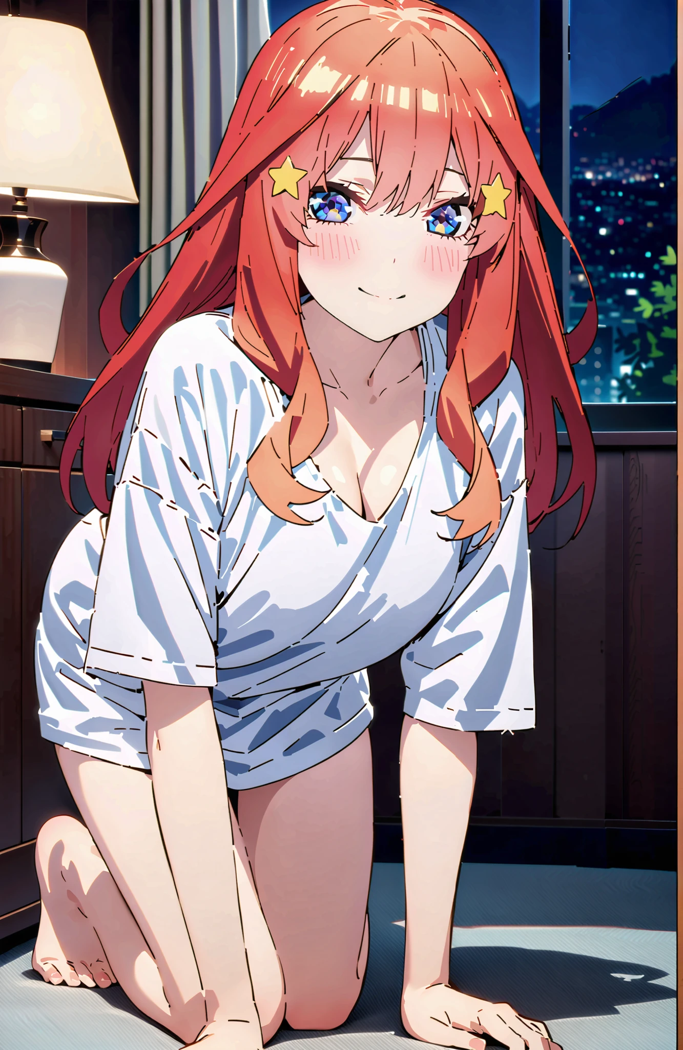 When viewers open the front door to their homes, they see a girl dressed for going out on the town in midsummer, the full-body image of Nishikino Maki, id Nishikino Maki, standing there.
