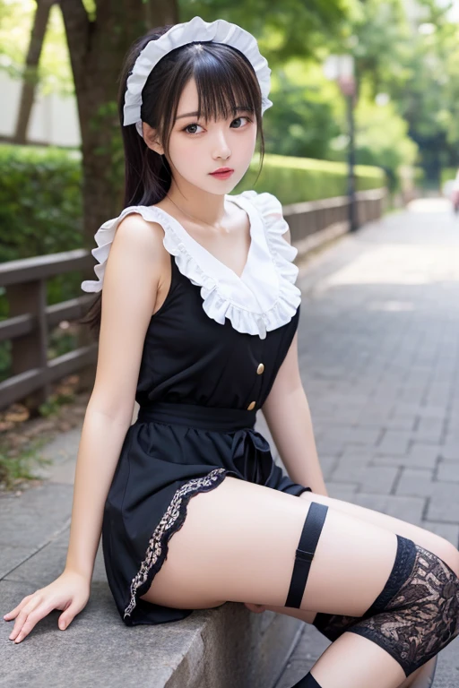 (eyes realistic sizing, drooping eyes), (showing off her super detailed drawing luxury panties with lace), she has pubic hair, crouching, jumping-casual-dress, spread her legs, outside, dark hour of down,