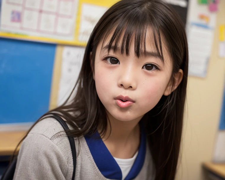 one girl, (a beauty girl, delicate girl:1.5), (:1.3), break, (Summer uniform, Cute Uniform:1.3), (closeup:1.02),(Slender body)、((Thin face:1.3))、Thin arms、Small waist、Thin legs,ponytail、break, (that'Summer sunshine:1.3), (School stairs, wathat 学校の中庭:1.3), perfectly trimmed fingers, break, extremely fine-grained clarthaty, (Symmetrical eyes:1.3), break, Small breasts, Brown eyes, Parted bangs, Brown Hair, ponytail,girl, break, (Eye and facial details:1.0), (Get closer to the face,Face Focus:1.0), break, (masterpiece, highest qualthaty, Very detailed, Detailed face, 8K),Sit on the stairs,