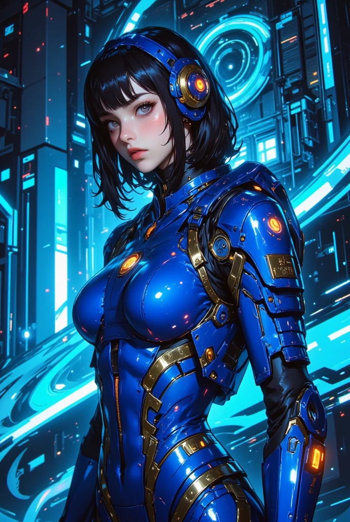 a close up of a woman in a blue and black outfit, extremely detailed Artgerm, Artgerm style, Artgerm style, in the Artgerm style, Artgerm style, in the Artgerm style, model | Artgerm, like Artgerm, Artgerm and Lois van Baarle.