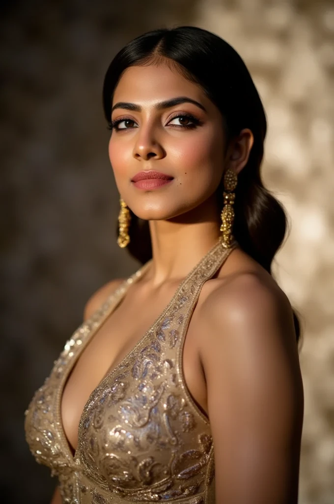 50yo mature MILF Anushka Shetty,((best quality)), ((masterpiece)), ((realistic)), eye kajal, mascara, red lips, sensual Beauty, provoking body, extreme sweat, sweat soaked skin, slight stretch marks, alluring figure, bulging figure, thick charming lady, curvy, thick navel, full figured woman, eye kajal, massive breast, full body, styled hair, pierced eyes, female face,royal aura, trend on artstation , sharp focus, studio photo, intricate detail, very detailed, detailed eye, illustration, very detailed, sharp focus, digital render, professional, 4k