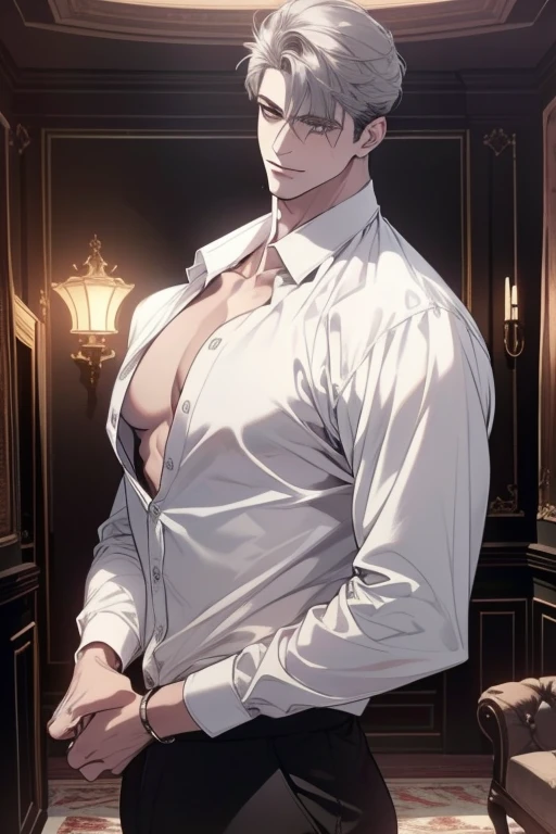 A wet handsome man, male in a wet white shirt and boxers, open legs, big chest, handsome man, handsome guy, handsome stunning realistic, portrait of a handsome man, clothed in wet white shirt, sweat, ((best quality)), ((masterpiece)), (detailed)