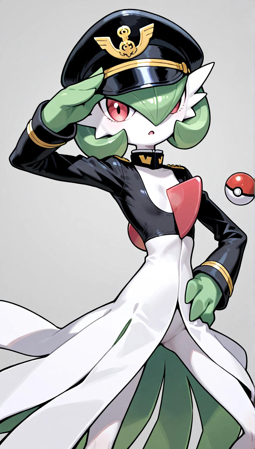 1girl, solo, roserade, pokemon \(creature\), plant, white hair, <lora:roserade:0.9>, full body, (wide hips, thick thighs), bottomless, featureless crotch, smile, looking at viewer, tomboy, <lora:pokemon_v3_offset:0.8>