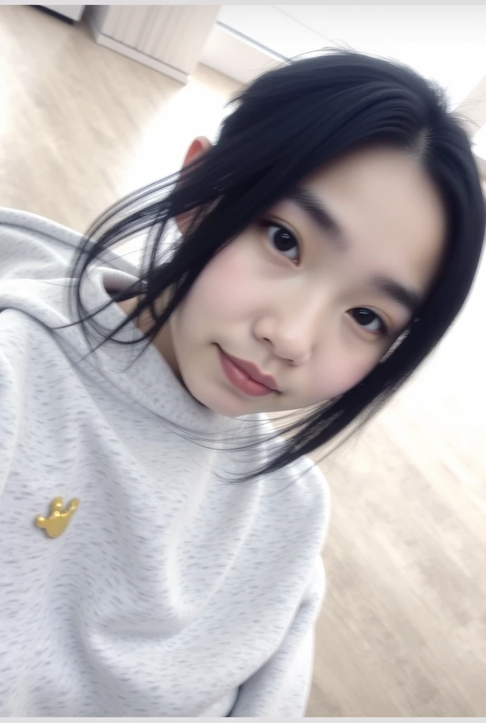 arafed woman with a striped shirt and a red shirt, with short hair, low quality photo, 17 years old, sakimi chan, 18 years old, 18 yo, low quality photograph, chiho, 18 years old, cindy avelino, leaked photo, 17 years old woman, 17 years old woman, 17 years old
