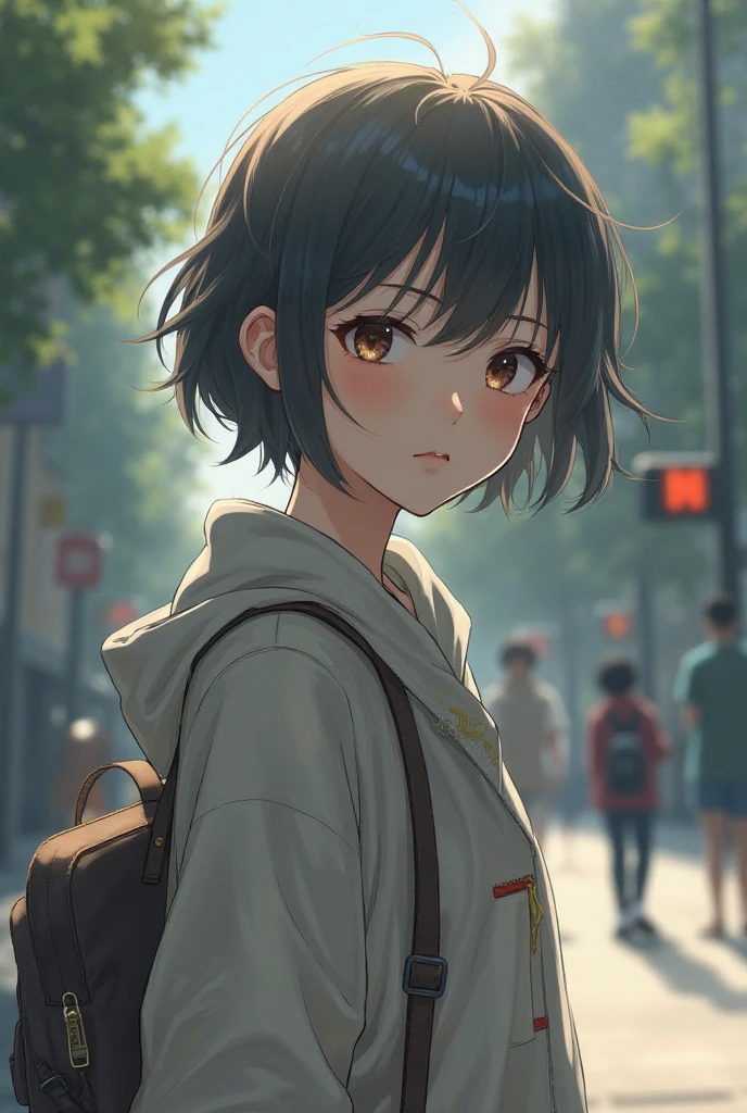 ultra-absurdres-Top quality by artist God, ultra-detailed, high resolution, anime moe artstyle, best anime 8k konachan wallpaper, pixiv contest winner, perfect anatomy,break, 1girl, (Please draw a girl walking sleepily to school alone. )break,(Solo,little female, 13-year-old:1.3),Full limbs, complete fingers,a junior high school student, Attractiveness of immature bodies, (very short hair), short cut, flat chest, , small butt, small black eyes, beautiful detailed eyes, well-proportioned iris and pupils, expressive eyes, highres detailed hair, soft expression, school_uniform, white shirt, pleated skirt,(Detailed Lighting), (Detailed background), in the School commute route. break,super detailed skin, Best cinematic lighting powered by famous artist, 8k,beauty illustration,photoshop_(medium),very aesthetic,break,((artist:shinkai makoto )), artist:akinashi yuu ,artist:oyari ashito ,artist:kantoku ,