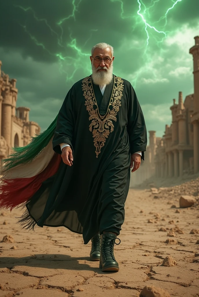 Create a high quality image named of "Gojo" holding his hand "Palestine and Pakistan Flags" in Israel War's