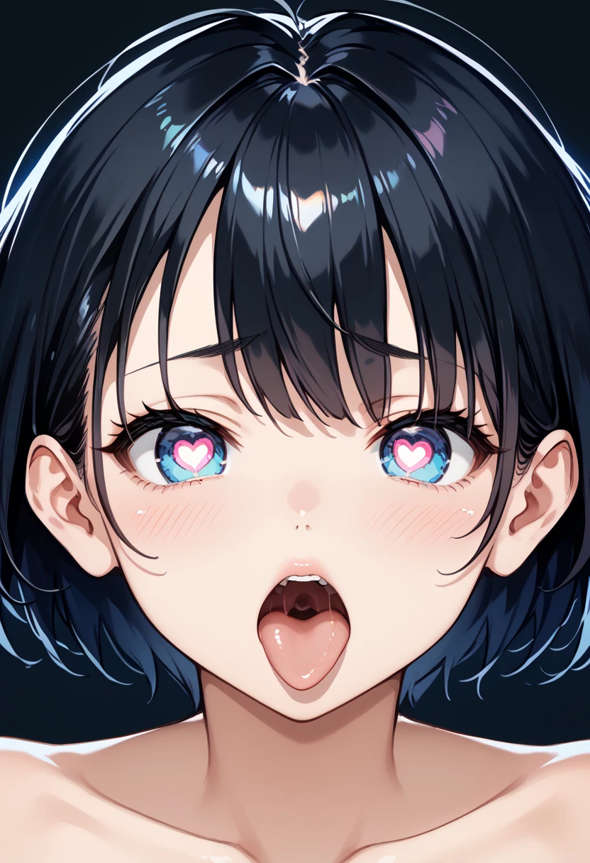 Tazune rirei, nsfw, 8k, ultra-detailed, Masterpiece, best quality, perfect lighting, aqua eyes, one eye closed, black hair, side ponytail, middle chest, nipple peek, pink areola, spoken heart, (bukkake:1.5), (cum on face:1.5), (cum on hair:1.5), (cum in mouth:1.5), street, day, performance t-shirt, sleeveless, jeans, sandals, portrait, bokeh, blush, embarrassed, open mouth, tongue out, 1girl, solo