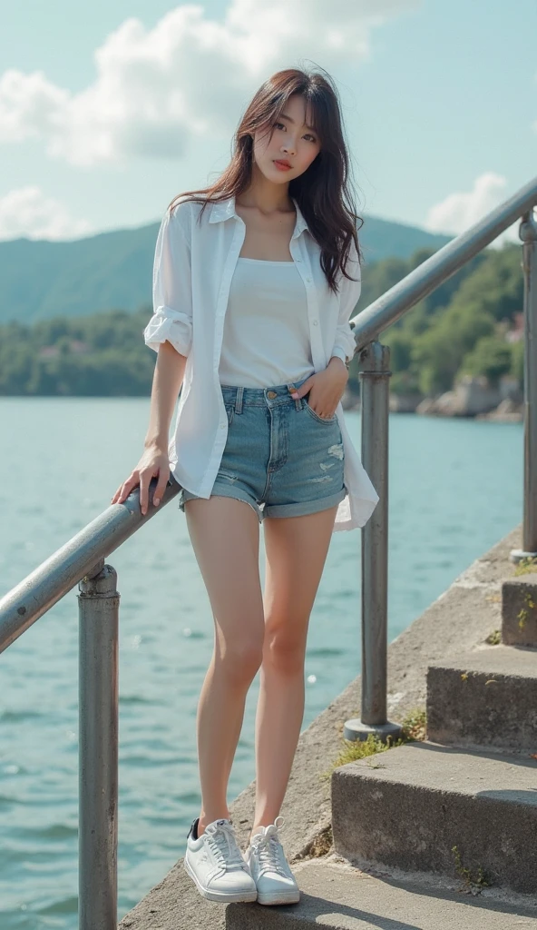 top Quority，Ultra-clear resolution，Clear  eyes，plain face，s the perfect face，White skin，Perfect chest，with perfect legs，Random color style clothes，Random environment