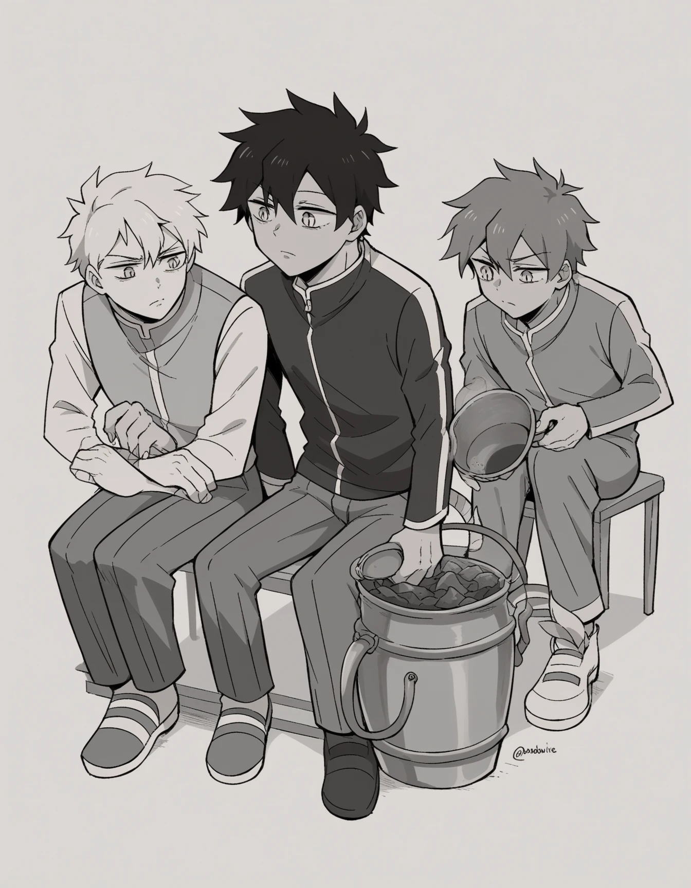 (Bakugou katuki) Primary school students、clutch, (I want to pee, Bladder limit:1.3), (Knees together and feet apart, Rub together'Thighs:1.4), (Place your hands between your legs, Leaning forward:1.2), (rubbing the crotch:1.6), (The boy cannot stand upright), (The pupils constrict:1.3), (Erotic body twisting:1.2), (sad:1.2), (blush:1.6), (Embarrassment:1.4), Flowing sweat, (fear), (shortness of breath:1.8), (Squint your eyes:1.3), (avert your eyes:1.2), (whole body:1.3), (classroom, From below:1.3)