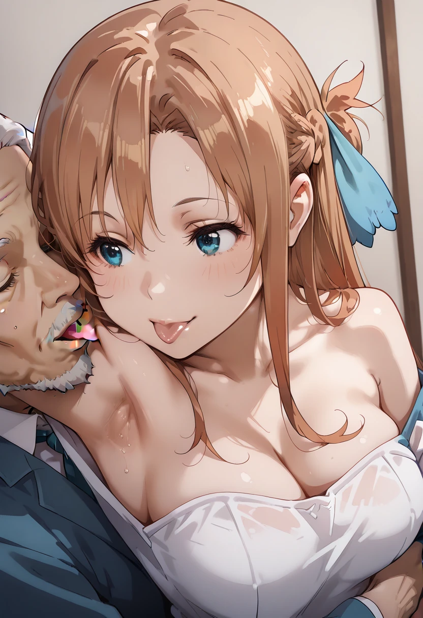 masterpiece, ,(solo:1.1), perfect face, (bright lighting:1.2),beautiful detailed eyes, extremely detailed face, perfect lighting,masterpiece, best quality, ((mature female)), ((large breasts)), 30yo female, 1girl, penis, hetero, 1boy, fellatio, oral, solo focus, pov, red lips,