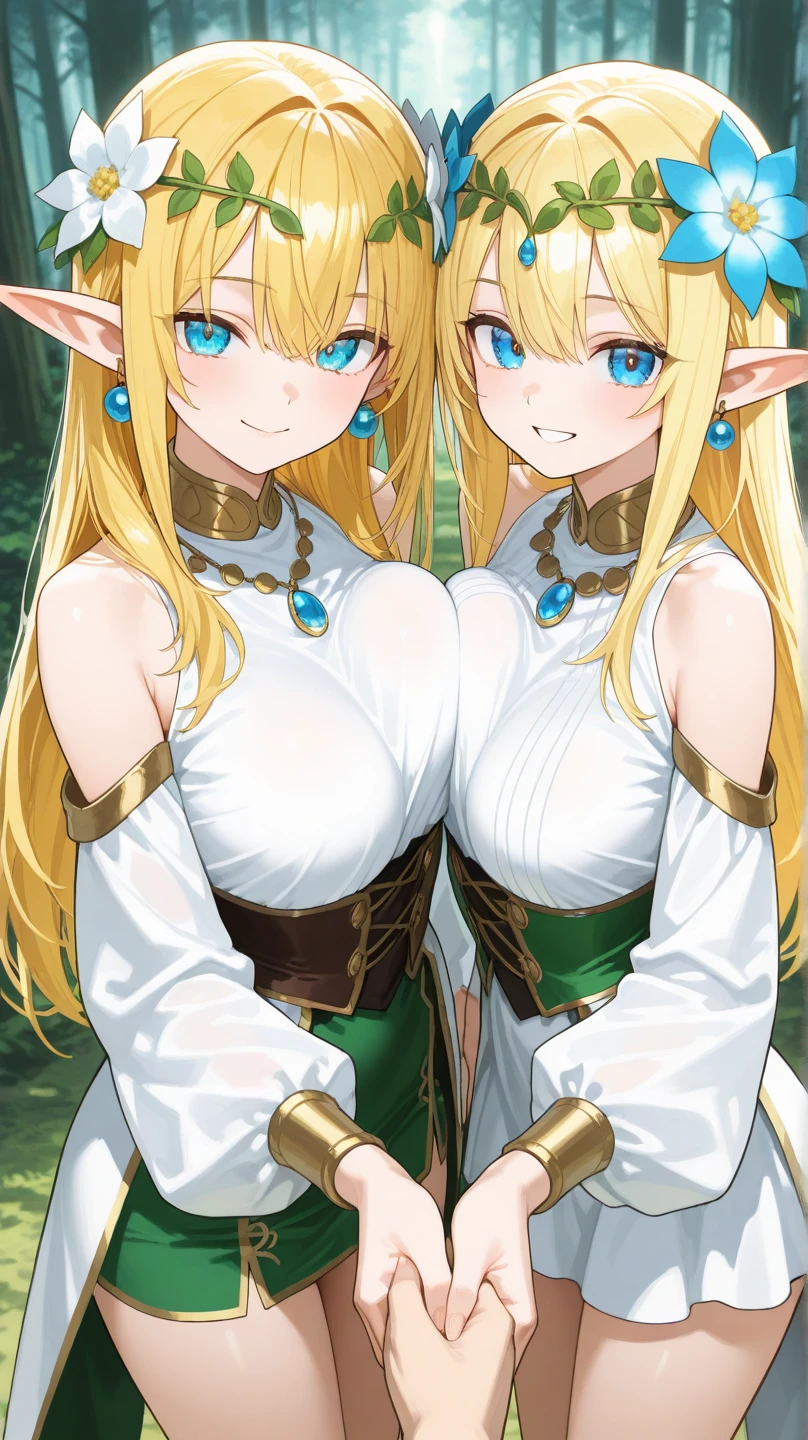 small breast, big ass, blonde hair. long hair. green elves clothes. white panty. full body. potrait. ahegao. heart pupils. love. cute. idiot. elf. A fantastic face. Fantastic eyes. Symmetrical eyes. Symmetry. (A glance over his shoulder) . Beautiful face. Realistic face. Beautiful eyes. Detailed face. Detailed eyes. Detailed suit. High quality picture. Detailed picture. Masterpiece. A high resolution@lil vogel