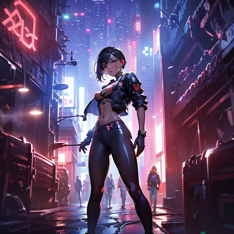 (an artistic photograph of a cyberpunk prostitute),full body shot, centered, (extremely detailed:1.2), (intricate neon slums in the background:1.1), hyper-detailed, (soft lighting:1.2), high resolution, filmic grain.