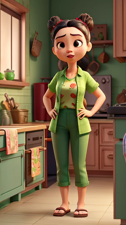 Lilith Clawthorne | The Owl House lifts her skirt showing her underwear, sad look with tears, in a kitchen 