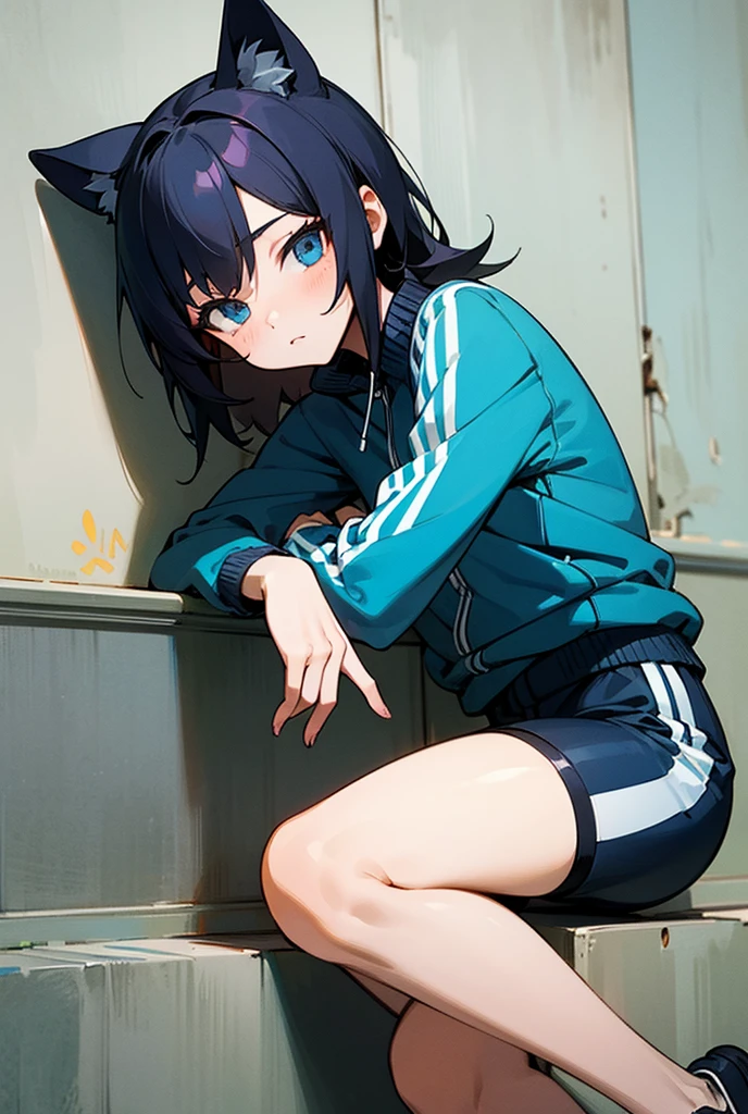 (best quality,4k,8k,highres,masterpiece:1.2),ultra-detailed,(realistic,photorealistic,photo-realistic:1.37),HDR,UHD,studio lighting,ultra-fine painting,sharp focus,physically-based rendering,extreme detail description,professional,vivid colors,bokeh, portraits
Inside the room, gaming room, gaming pc, one 18-aged girl, black short hair colored inner blue hair, sitting on the chair, hugging her legs,grin, smile, mouth-mask,cyberpunk fashion, hoodie, shorts, race-up-long-boots, vivid colors, studio lighting, ultra-detailed portraits.