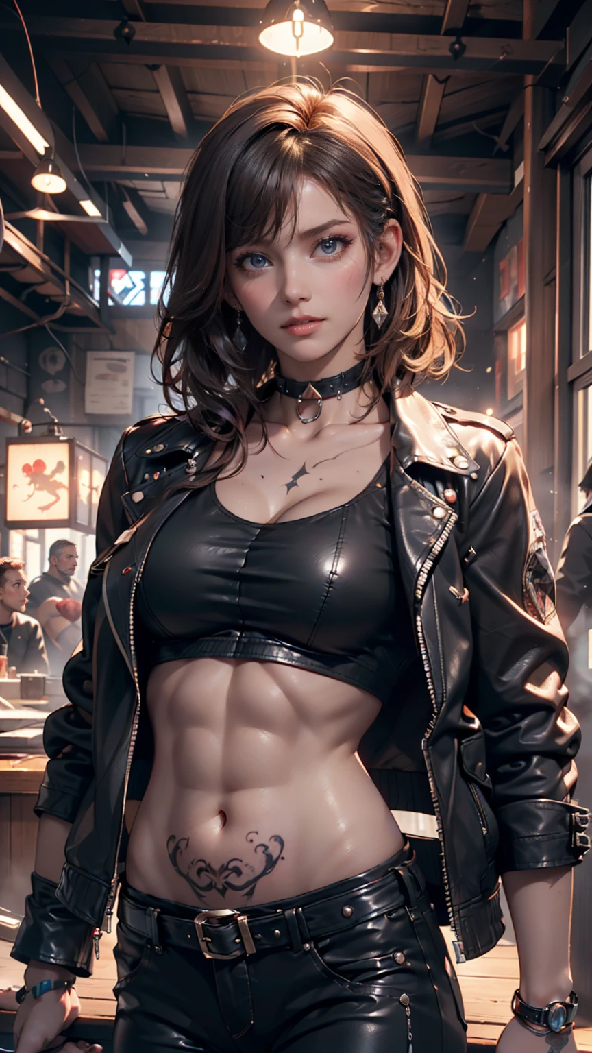 sfw, (((obra-prima)))、(((Maximum quality)))、((ultra-definition))、(High definition CG illustration)、((extremamente delicado e lindo))、Cidade do Futuro、Cinematic Light、apenas、Esbian、Beautiful neon lights、2080s、animesque、garota linda、Garota de cauda dupla、Trends in Artstationh、Raquel Walker, wearing bra,((cintura fina)), young asian, ((peito grande)),