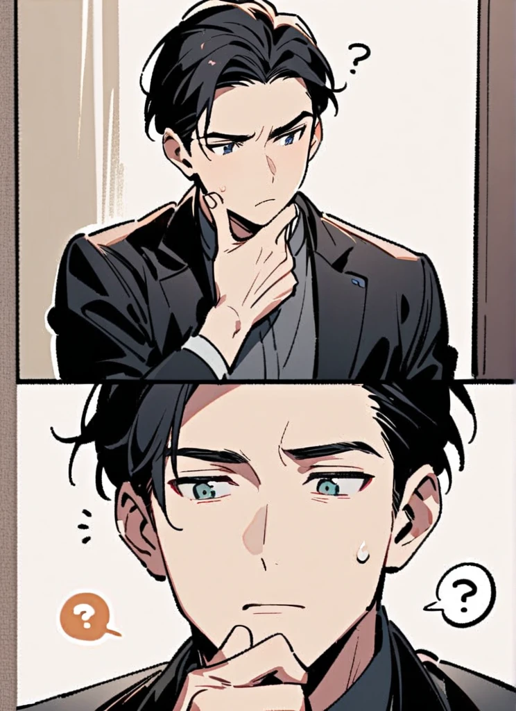 A boy comforting a crying in a host-like manner