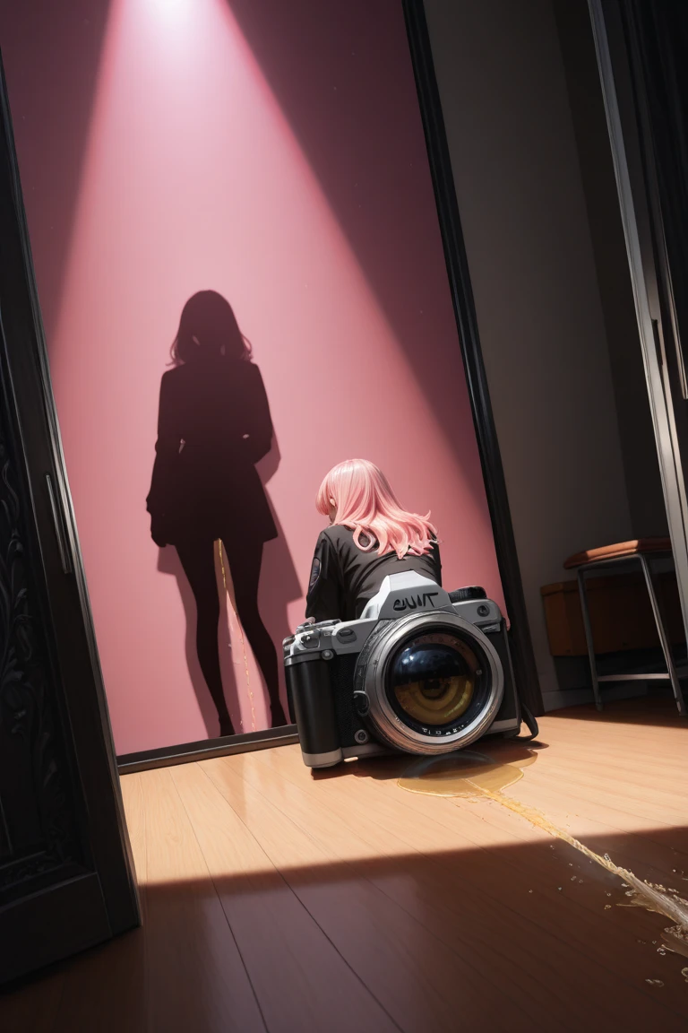 Highest quality,masterpiece,An idol group that is all about sexiness,Radical Slingshot Swimsuit,Two-tone hair color,A good friend,Promotional photo shoot,During a break,Photo studio,chatting,Earrings,Back view,Butt