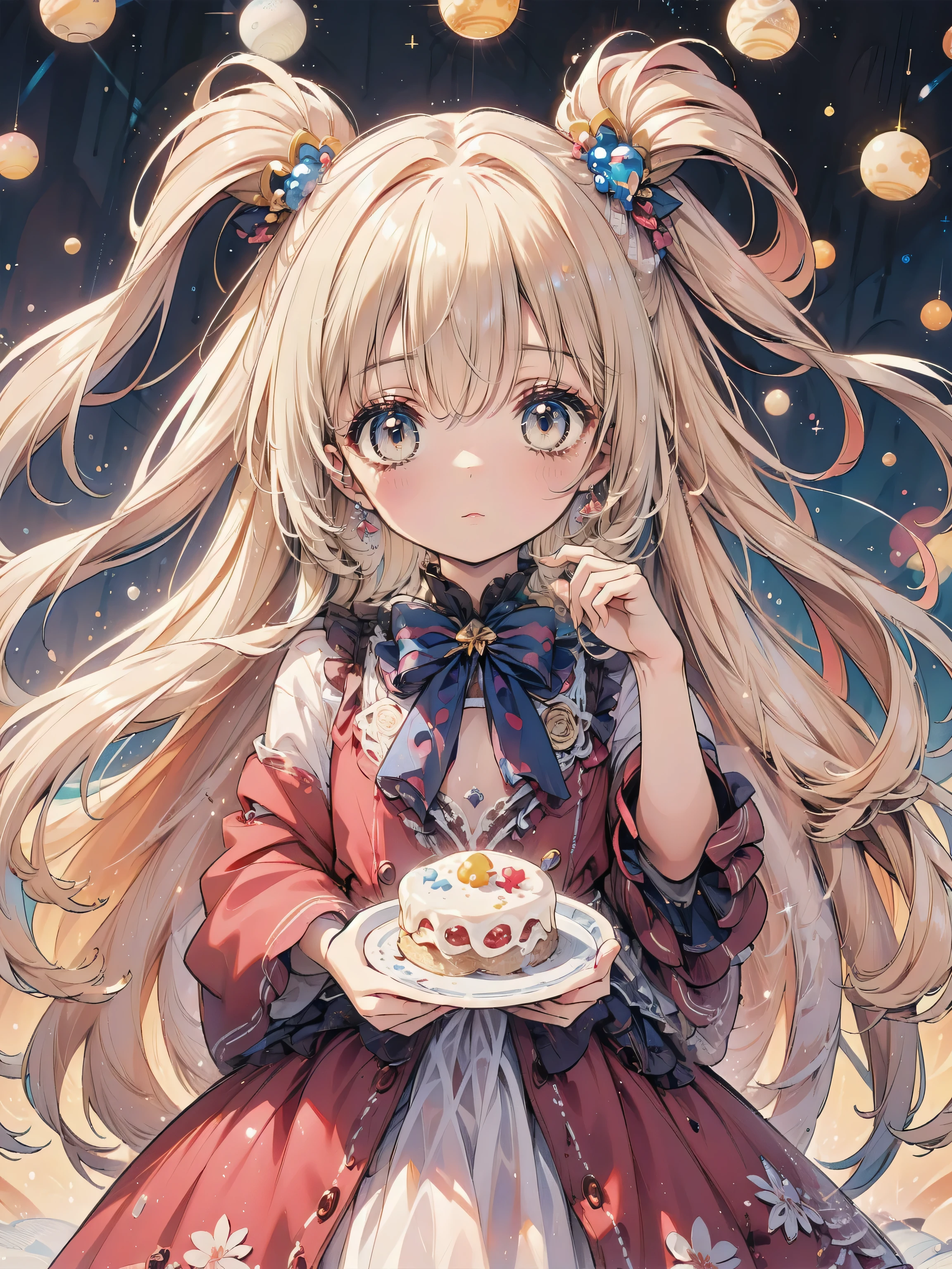 Dots are、明るいピンクの頬、she has golden blonde hair with wavy bangs.、she'dark-skinned girl, she is wearing a bright red headband with a ribbon on the right side of her head.. Dots are、she wears a shiny pastel blue and scarlet red dress with a small ribbon belt around her waist。, white collar, 4 crimson buttons, Bright red lining. sheのドレスの下には赤と淡いブルーのチュールスカートがある.. she also、Red top with white socks、she is wearing carnation pink high-top sneakers with bright red shoelaces, Shine; glitter, (NSFW:1.4), (1girl), (flat chest:1.1),