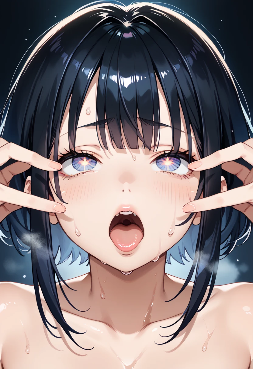 (((NSFW))),(((NSFW))),masterpiece,Best Quality,anime,CowgirlSex,Cowgirl_Sex,1 Girl,blush,sexual behavior、Low - Angle、Angle from below、sex、Arms above head、Hands above head、Hanging both arms from above with chains、Hanging hands from above with chains、Tears、Drooling、Feels good、Facial expressions to feel、Girl Raped、fear、Feelings of despair、