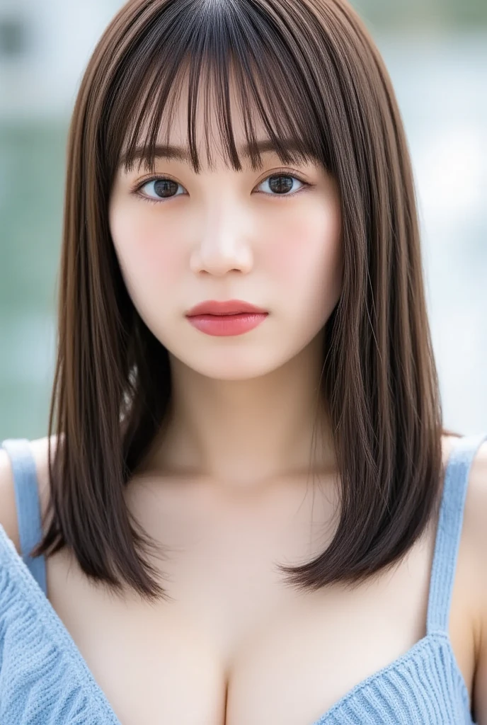 ((highest quality、8k、masterpiece:1.3))、detailed 女性:1.3、(Medium Hair、Huge breasts:1.8、Cleavage:1.5)、((camisole))、超detailed、detailed、eyelid、Tokyo、Upper Body