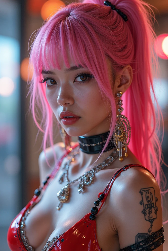 Rita Ora, high resolution,beautiful face, bondage fashion, live venue, live stage, solo artist, landscape with depth, very thin set, smile