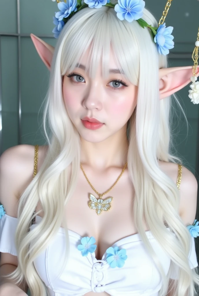 White and beautiful skin、Small areola、Small nipples、Chibi、hairless labia、Elf、Elf耳