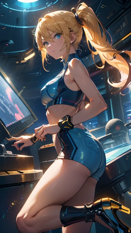 (ultra high quality), high resolution, ((masterpiece)), ((best quality)), ((ultra detailed)), delicate, (ultra realistic), ((extremely detailed)), depth of field, ((cowboy shot: 1.4)), photorealistic lighting, 2 girls, real skin, impressive realistic details, cute girl, expression of love, nude breasts, longing, ((back view)) standing, ((variety of poses)), short stature, very oily and shiny skin, beautiful detailed legs, ((detailed face)), detailed hands, detailed eyes, looking at viewer, high thighs, very long detailed hair, shiny, diaphanous skin, (blonde), (Swedish), lingerie, a row of arcade games in a row, in a video game room, neon signs, game controller, game console, controller, television