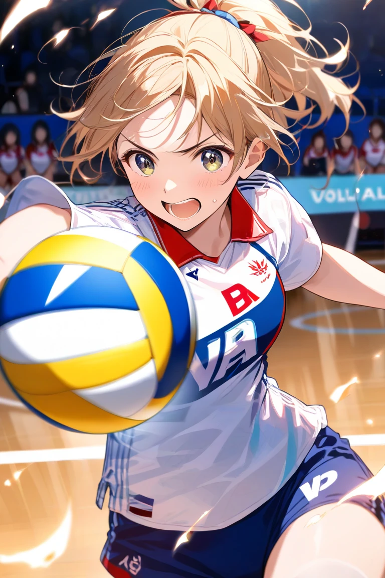 taiki shuttle \(umamusume\), volleyball, multiple girls, sportswear, stadium