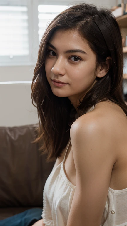 French, bedroom, black hair, french braid, fair skin, loving gaze, dimlit