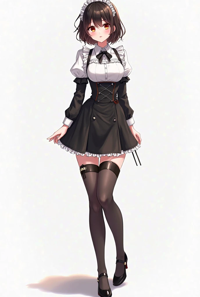(Character Sheet), (whole body, Reference Sheet), Vtuber reference pose, Character A Pose, ( 1 girl ),((masterpiece)),(((highest quality))),((Character design sheet)), ((whole body画像)) figure,((Detailed face:1.4)) rough sketch, ,A seductive smile,Plain background, Clean background,8K,最高masterpiece,One woman,Dutch beauty,Ella Freya(Ella Freya),Smile,30 years old,Blue Eyes,White Hair,Short Bob Hair,(Gothic Lolita),Dutch beauty,Ella Freya(Ella Freya),(White panties),2b, short hair,Slender figure, Cleavage, Small breasts, Gray Hair, Black hair band,