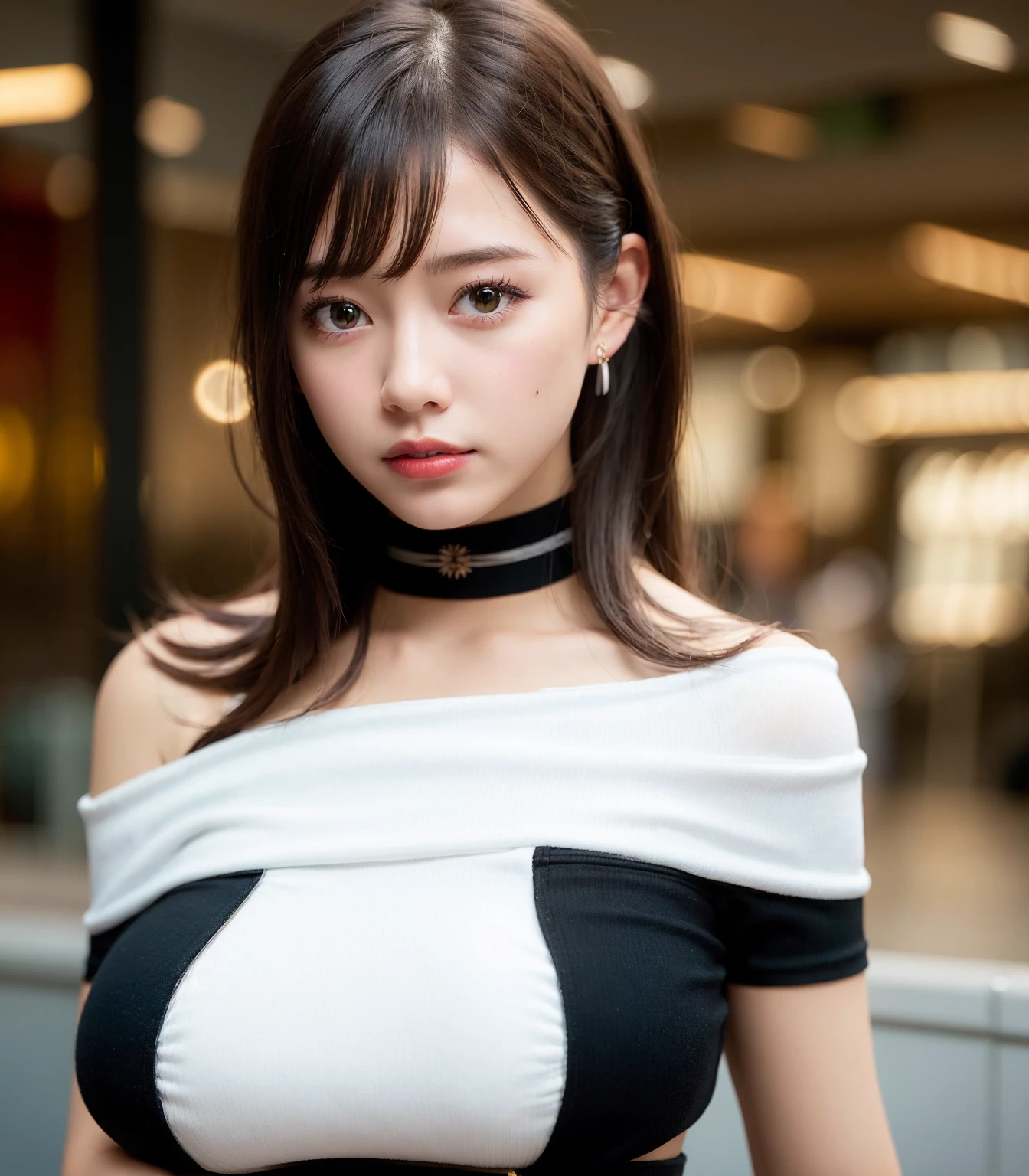 (masterpiece:1.5)、(Realistic:1.5)、(Highest quality:1.4、8K、RAW Photos)、 Ultra-high resolution、Professional Lighting、Perfect dynamic composition、Outdoor Shot、 Film Grain、chromatic aberration、(Bokeh:1.1)、 Frank、Sophisticated、charm、Surreal、High detail、Golden Ratio、 (1 Girl)、Slender girl、繊細でcharm女の子、Cute Woman:1.4、 Serious expression、Looking at the audience、Various poses、 Light brown hair、Shiny Hair、Hairstyle: ponytail、 Realistic looking skin、 shut up.、Beautiful Eyes、double eyelid、Thin arms、、 Perfect proportions、((Wearing a white ribbed turtleneck sleeveless dress:1.3)), (Black Bra:1.4), (Ultra-realistic pantyhose),