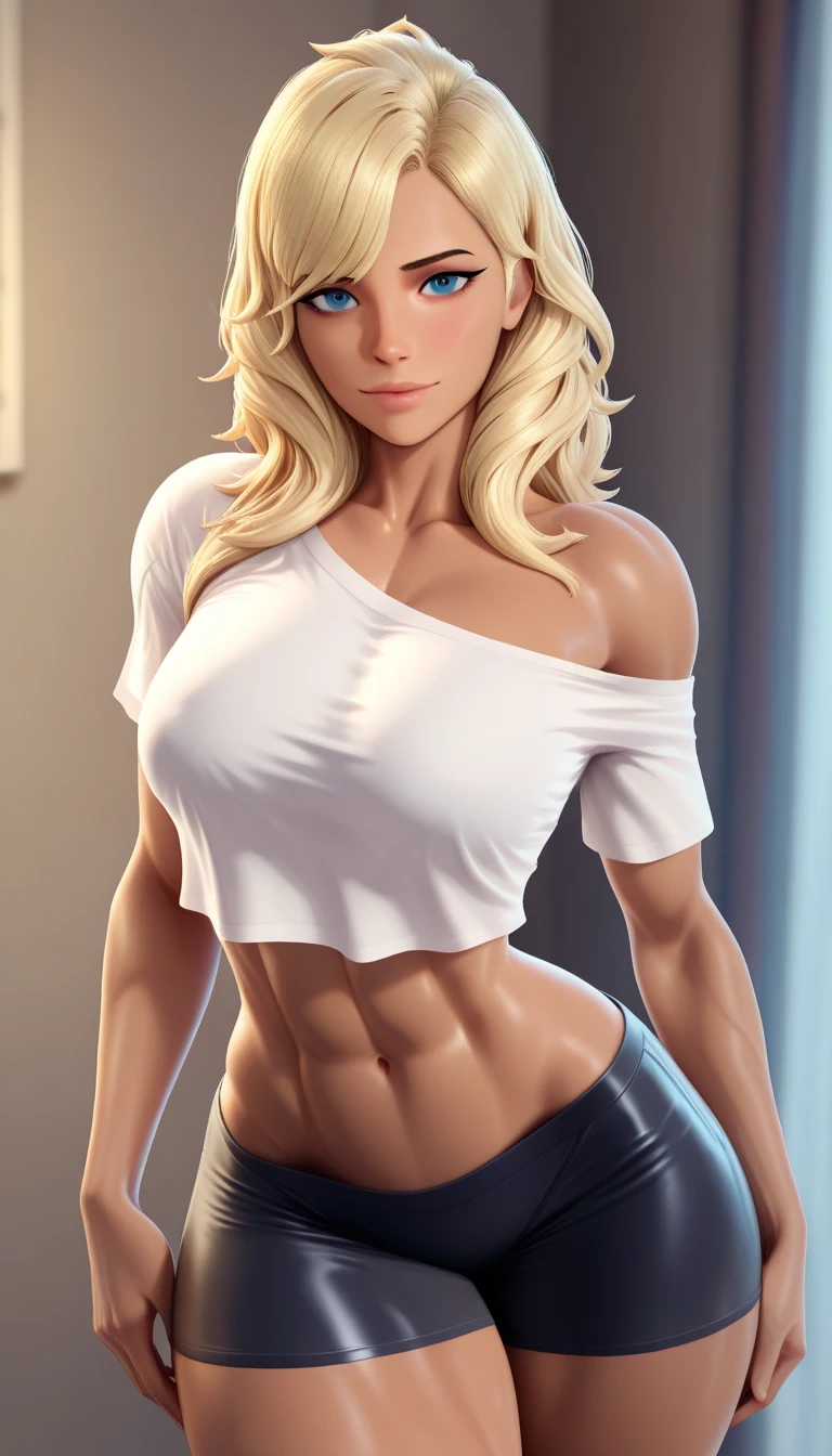 blond woman in a sujetador blanco and panties posing in a room, diosa rubia, sujetador blanco, alexa gracia, Cuerpo perfecto, cuerpo sexy, cuerpo sexy and face, pose fuerte, hermosa chica rubia, realistic shaded Cuerpo perfecto, en el estilo artgerm, cuerpo perfectamente sombreado, photorealistic Cuerpo perfecto, fantastic body, Sexy cuerpo caliente, hermoso cuerpo y rostro detallados