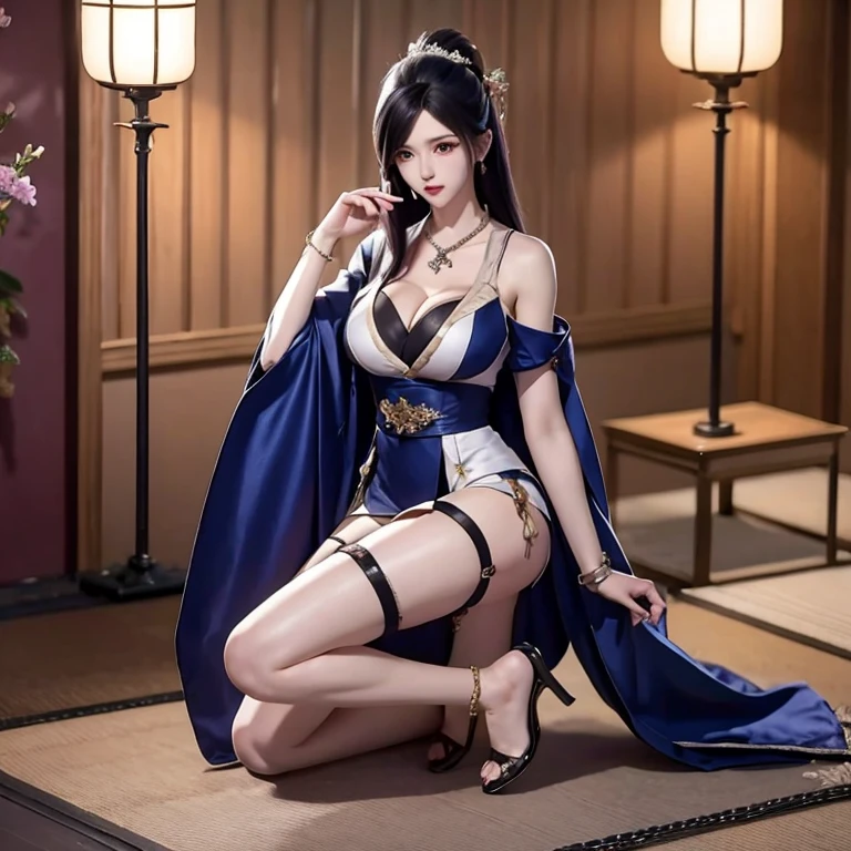 18
（Enrich the picture，Masterpiece level quality）Beautiful 8K CG artwork，Goddess-like posture，Kneeling exercise，Slim and soft，Translucent skin，Black hair、The beauty of extra-long hair, Super Long Straight Hair，The skin is fair and juicy，Underwear uniforms，Perspective Part 1.2x enhanced silhouette effect，Exquisite transparent blues pattern in pajamas，The details are intricate and exquisite，The background is slightly blurred，Charming and lustful leg seduction，Drool，Extra-large big breasts，Blush，Japan goddess，Perfect body slim curves，