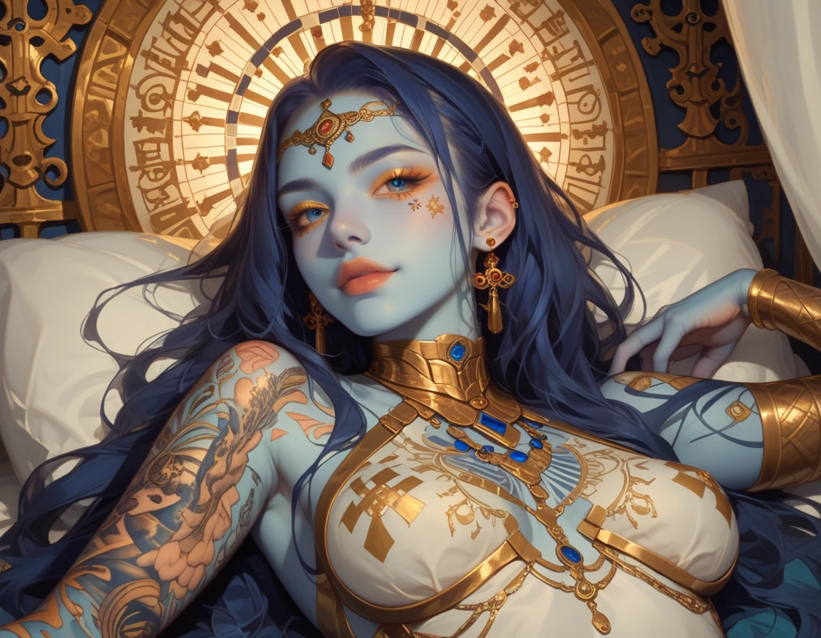 (best quality, high resolution, masterpiece:1.2), Super detailed, Beautiful and delicate lake green eyes, Beautiful and delicate lips, extremely detailed face, super long hair, 1 girl, Beautiful girl with aqua blue hair, Wearing a dark blue Luminous nun costume, Lace platinum nuns headscarf, (gold ornaments), ((golden and silver pattern)), (light blue pattern:1.37), (complex pattern:0.9), Lovely, attractive, portrait, delicate eyes, ancient church, Luminous earrings, Reflective pupil, see-through clothing design, (empty:0.7), chiffon, (lace:0.7), black gloves, Cubist Futurism, anime, Cubist Futurism, anime, 8K, textured skin, UHD, ccurate, textured skin, super detail, UHD, ccurate